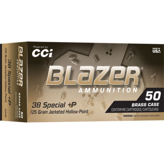 CCI BLAZER BRASS 38 SPECIAL+P 125GR JHP 50RD 10BX/CS