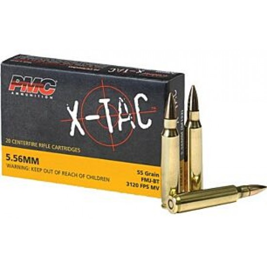 PMC AMMO 5.56X .223 REMINGTON 55GR. FMJ BT 20-PACK