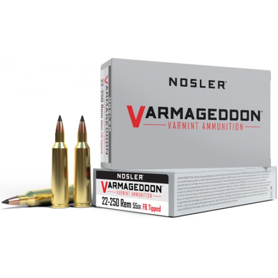 NOSLER VARMAGEDDON 243 WIN 55GR FBT 20RD 10BX/CS