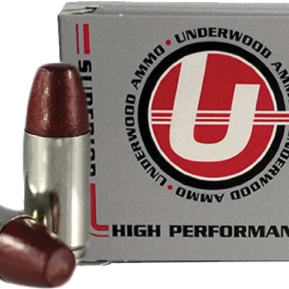UNDERWOOD AMMO 9MM+P 147GR. HARD CAST FLAT NOSE 20PACK