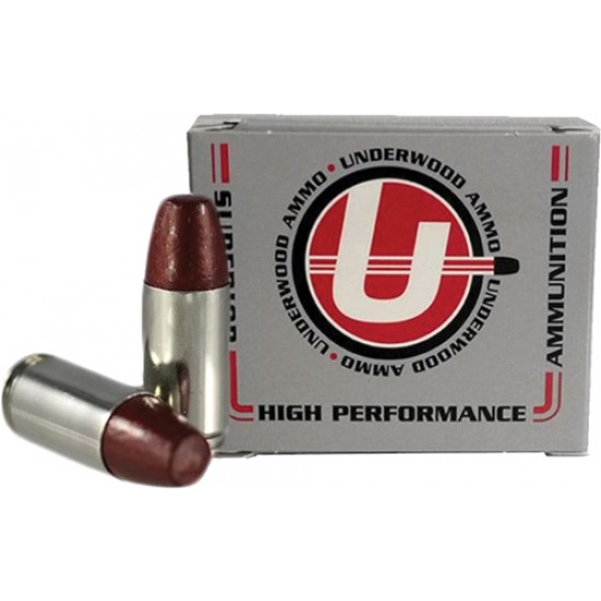 UNDERWOOD AMMO 9MM+P 147GR. HARD CAST FLAT NOSE 20-PACK