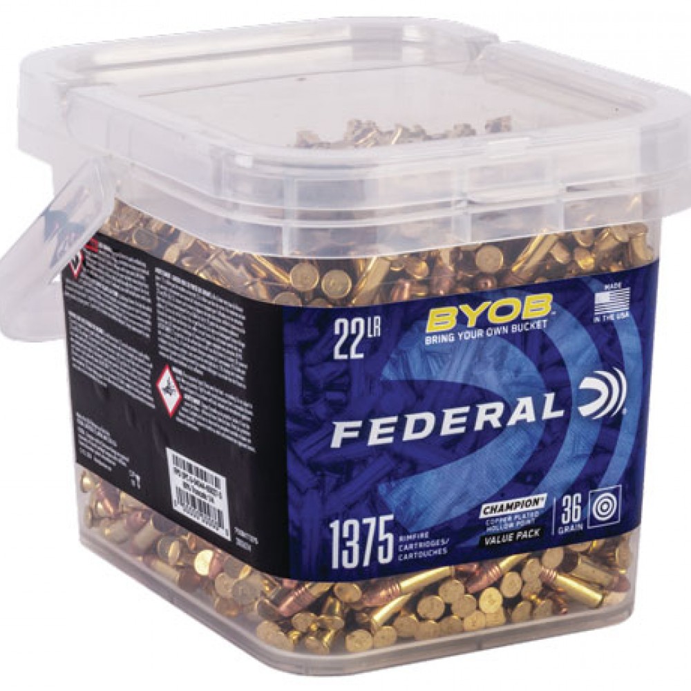 FEDERAL AMMO .22LR 1260FPS. 36GR HP 1375 ROUND BUCKET