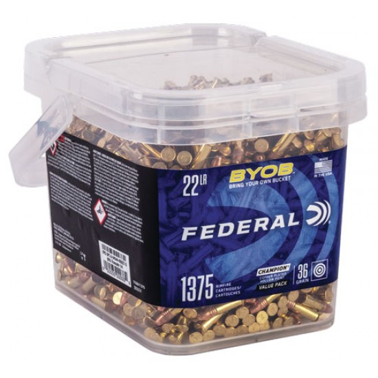 FEDERAL AMMO .22LR 1260FPS. 36GR HP 1375 ROUND BUCKET