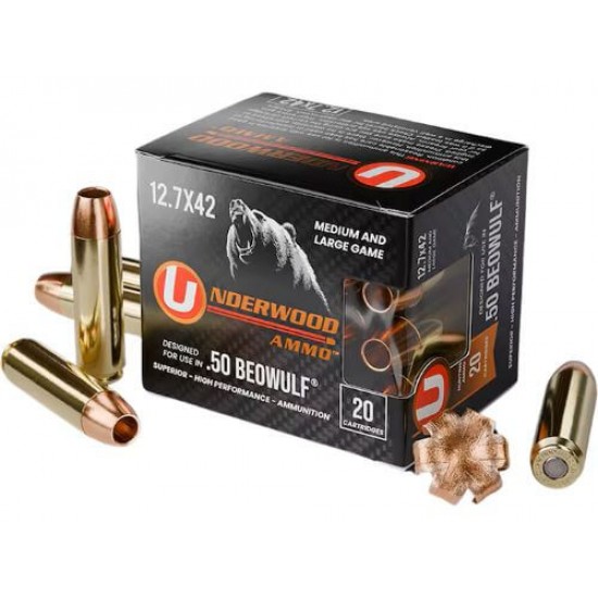 UNDERWOOD 50 BEOWULF 275GR JHP 20RD 10BX/CASE