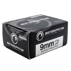 SCORPION 9MM LUGER 147GR JHP 20RD 10BX/CS SCORPION 9MM LUGER 147GR JHP 20RD 10BX/CS