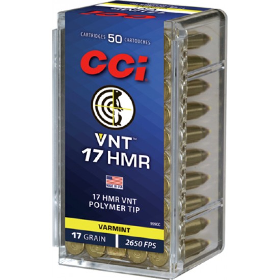 CCI AMMO VNT TIPPED 17HMR 17GR.