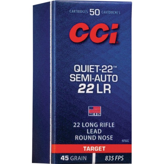 CCI SEMI-AUTO QUIET .22LR LEAD RN 50-PACK