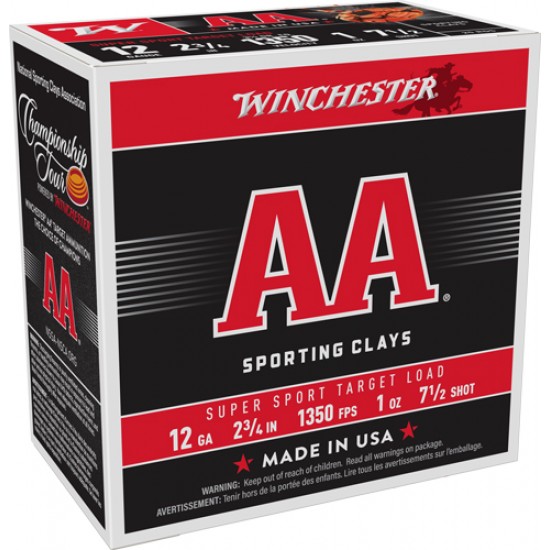 WINCHESTER AA 12GA 2.75 1OZ #7.5 1350FPS 250RD CASE