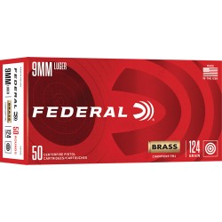 FEDERAL CHAMPION BRASS 9MM 124GR FMJ 50RD 20BX/CS FEDERAL CHAMPION BRASS 9MM 124GR FMJ 50RD 20BX/CS