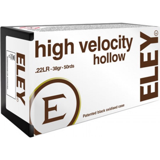 ELEY HIGH VELOCITY HOLLOW POINT 22LR 38GR. 50 PACK