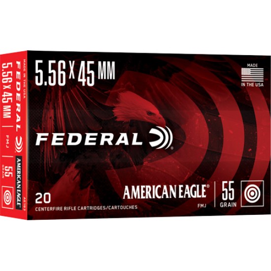 FEDERAL AE 5.56X45 55GR FMJ-BT 20RD 25BX/CS