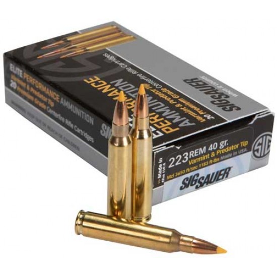 SIG AMMO .223 REMINGTON 40GR. VARMINT/PREDATOR 20-PACK