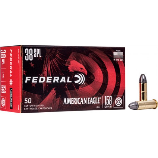 FEDERAL AMMO AE .38SPL 158GR.RN 50-PACK