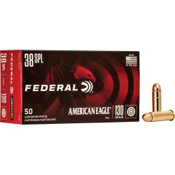 FEDERAL AMMO AE .38SPL 130GR. FMJ 50-PACK