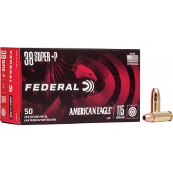 FEDERAL AE 38 SUPER+P115GR JHP 50RD 20BX/CS