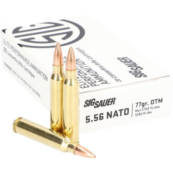 SIG AMMO 5.56 NATO 77GR. ELITE OPEN TIP MATCH 20-PACK