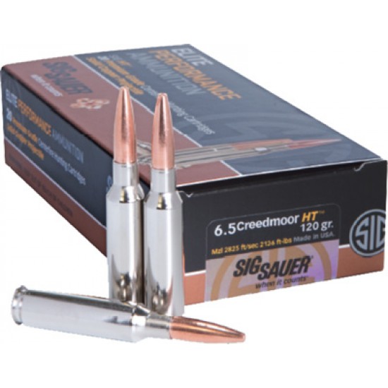 SIG AMMO 6.5 CREEDMOOR 120GR. ELITE HUNTING HT 20-PACK