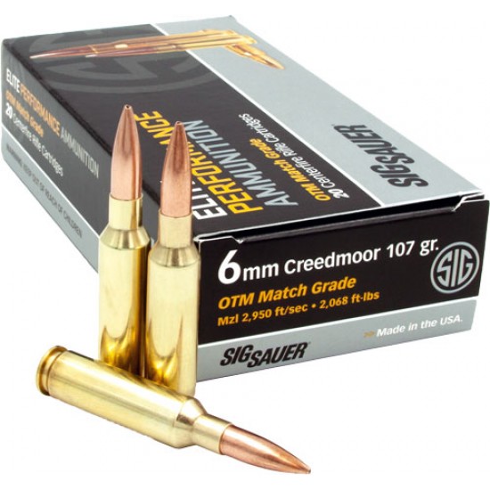 SIG AMMO 6MM CREEDMOOR 107GR OPEN TIP MATCH 20-PACK