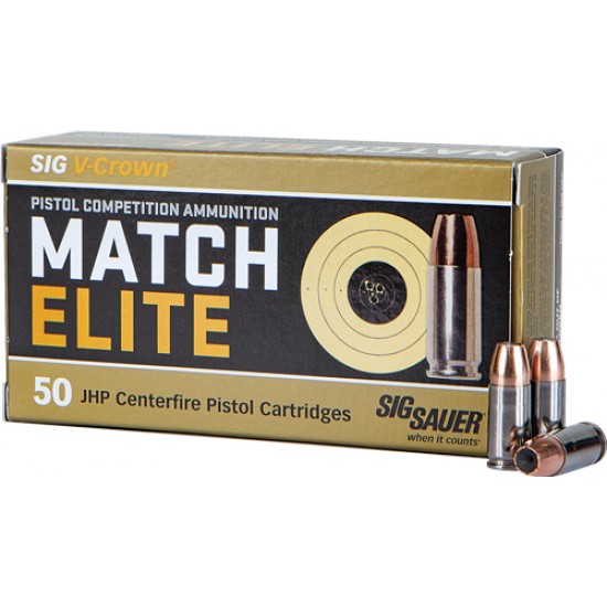 SIG AMMO 9MM LUGER 147GR. ELITE COMPETITION JHP 50-PACK