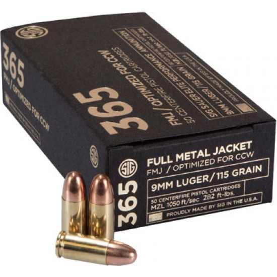 SIG AMMO 365 9MM LUGER 115GR. FMJ 50-PACK