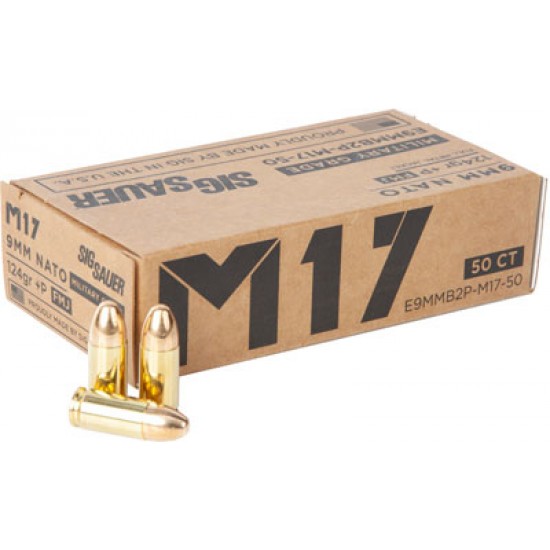 SIG AMMO M17 9MM+P LUGER 124GR FMJ 50-PACK