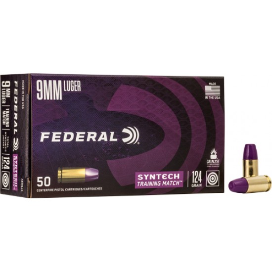 FEDERAL AMMO AE 9MM LUGER 124GR. TRAINING MATCH TSJ 50-PACK