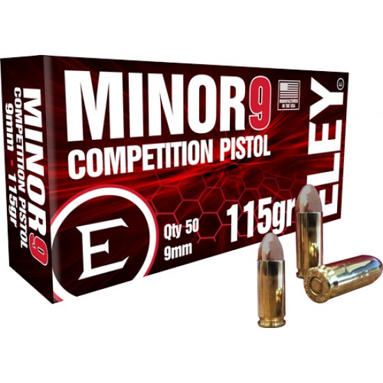 ELEY MINOR 9 COMPETITION 9MM 115GR FMJ 50RD 20BX/CS