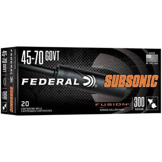 FEDERAL FUSION 45-70 GOV 300GR SUBSONIC 20RD 10BX/CS