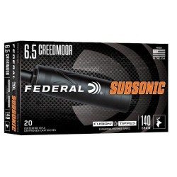 FEDERAL FUSION 6.5 CM 140GR SUBSONIC FUSION 20RD 10BX/CS FEDERAL FUSION 6.5 CM 140GR SUBSONIC FUSION 20RD 10BX/CS