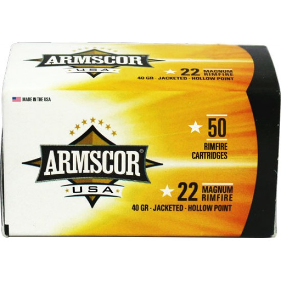 ARMSCOR AMMO .22WMR 40GR. JHP 50-PACK