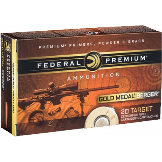 FEDERAL AMMO GOLD MEDAL .223 REMINGTON 73GR. BERGER HYBRID BTHP 20-PK