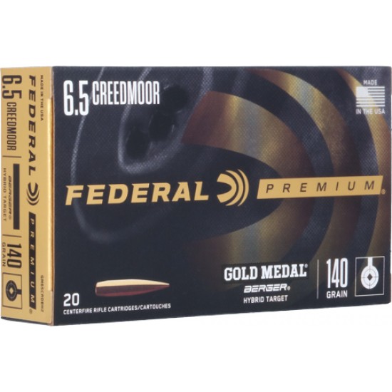 FEDERAL AMMO GOLD MEDAL 6.5CM 140GR. BERGER VLD 20-PK