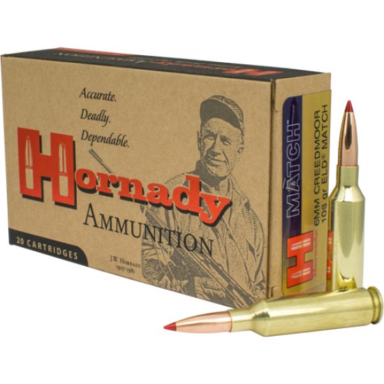 HORNADY AMMO 6MM CREEDMOOR 108GR. ELD MATCH 20-PACK