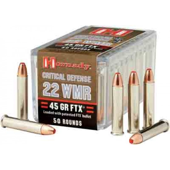 HORNADY AMMO CRITICAL DEFENSE .22 WMR 45GR. FTX 50-PACK