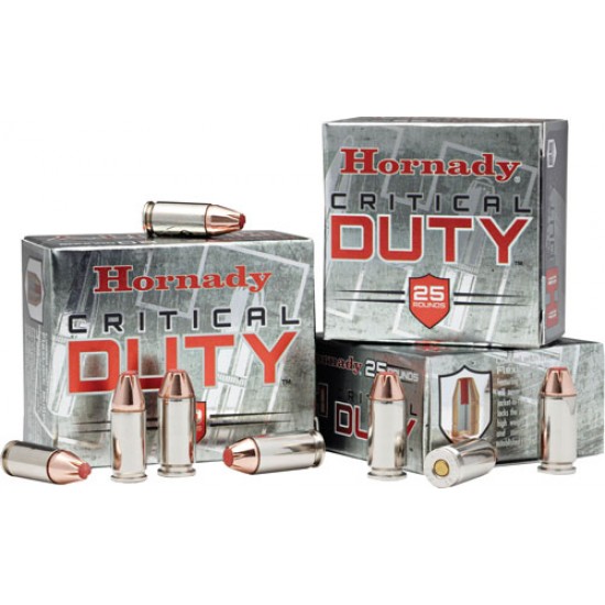 HORNADY AMMO CRITICAL DUTY 9MM LUGER 124GR. FLEXLOCK 25PK