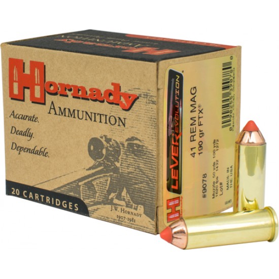 HORNADY AMMO LEVEREVOLUTION .41MAG 190GR. FTX 20-PACK