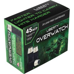 LIBERTY OVERWATCH 45 ACP 105GR HP 20RD 10BC/CS LIBERTY OVERWATCH 45 ACP 105GR HP 20RD 10BC/CS