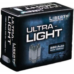 LIBERTY ULTRA LIGHT 380 ACP 50GR COPPER HP 20RD 10BX/CS LIBERTY ULTRA LIGHT 380 ACP 50GR COPPER HP 20RD 10BX/CS