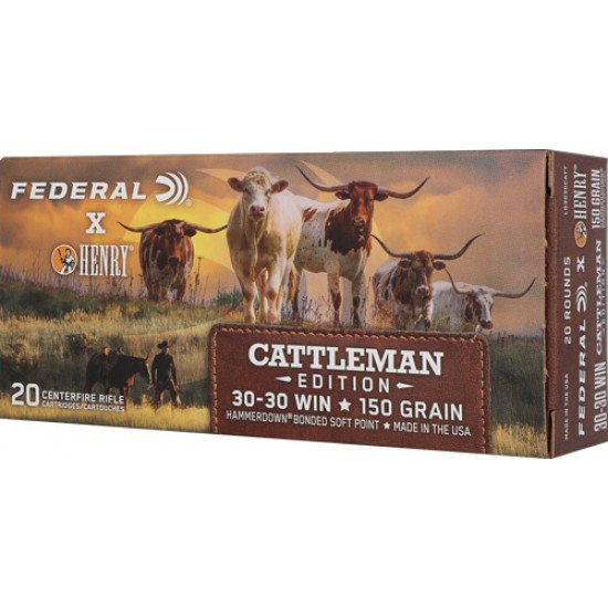 FEDERAL HAMMER DOWN HENRY CATTLEMANS 150GR JSP 20RD