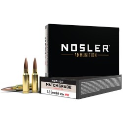 NOSLER AMMO MATCH GRADE 6.5 GRENDEL 123GR CUSTOM HPBT 20PK