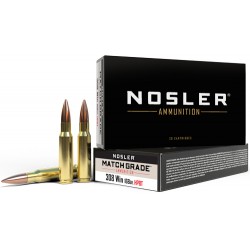 NOSLER AMMO MATCH GRADE 308WIN 168GR CUSTOM COMP HPBT 20PK