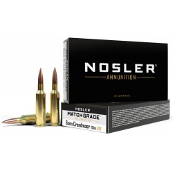 NOSLER AMMO MATCH GRADE 6MM CM 115GR REDUCED DRAG HPBT 20PK