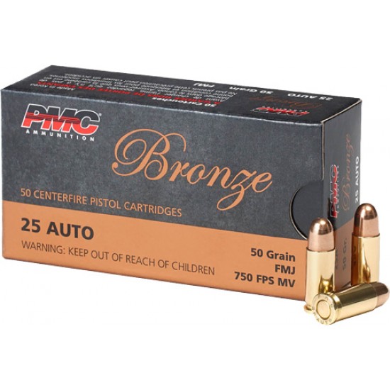 PMC AMMO .25ACP 50GR. FMJ-RN 50-PACK
