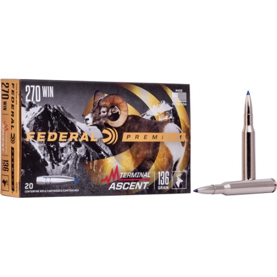 FEDERAL AMMO .270 WIN. 136GR. TERMINAL ASCENT 20-PK