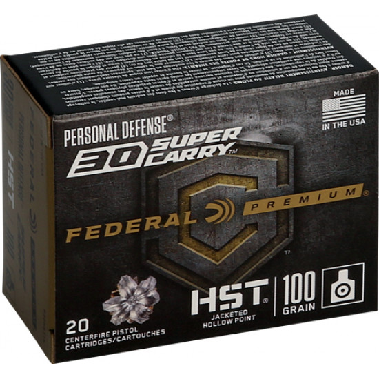 FEDERAL 30 SUPER CARRY 20RE 100GR HST JHP