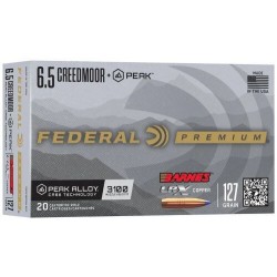 FEDERAL PEAK 6.5 CM 127GR BARNES LRX 20RD 10BX/CS FEDERAL PEAK 6.5 CM 127GR BARNES LRX 20RD 10BX/CS