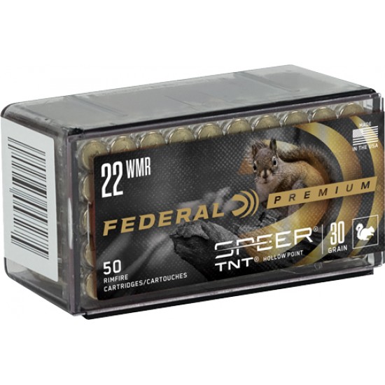 FEDERAL AMMO .22WMR 2200FPS.30GR SPEER TNT 50PK