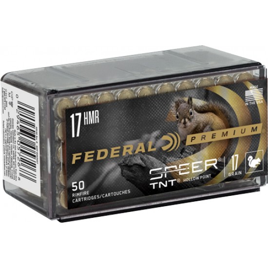 FEDERAL AMMO .17HMR 2530FPS. 17GR. SPEER TNT 50-PACK