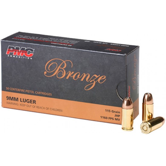 PMC AMMO 9MM LUGER 115GR. JHP 50-PACK
