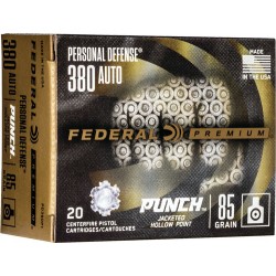 FEDERAL AMMO PUNCH .380ACP 85GR. JHP 20-PACK